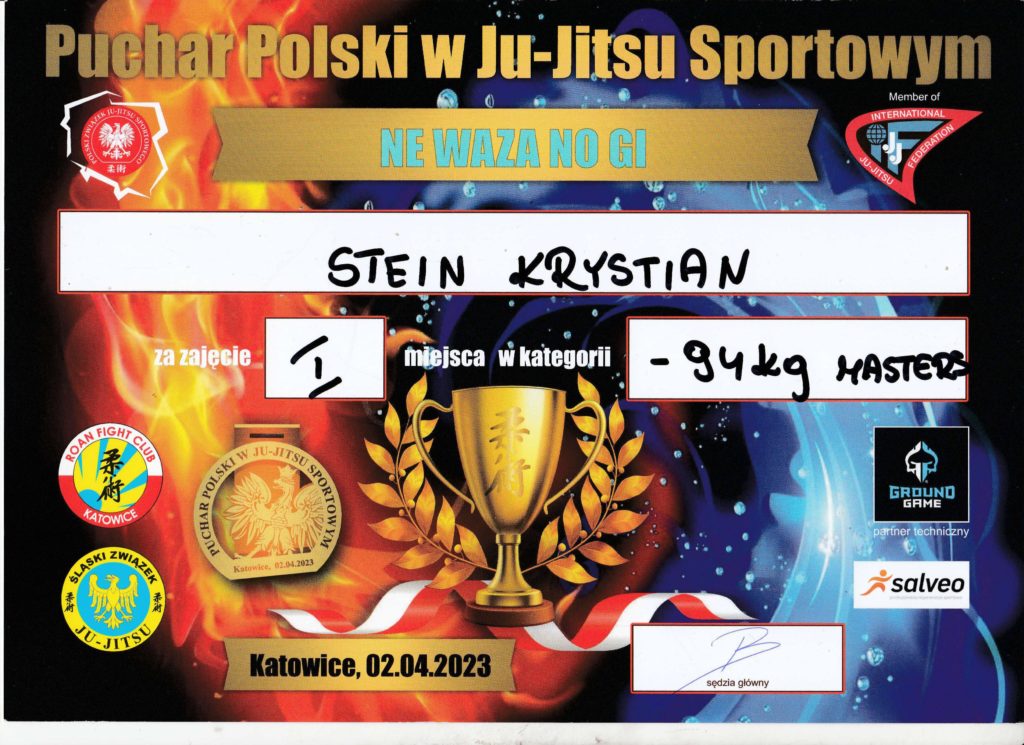 Puchar polski Ju-Jitsu sportowe BJJ 2023 krystian stein medal
