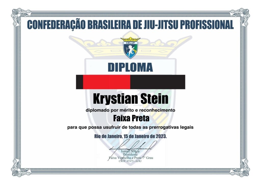 Krystian Stein - Czarnym pasem pod Federacją CBJJP I IPJJF