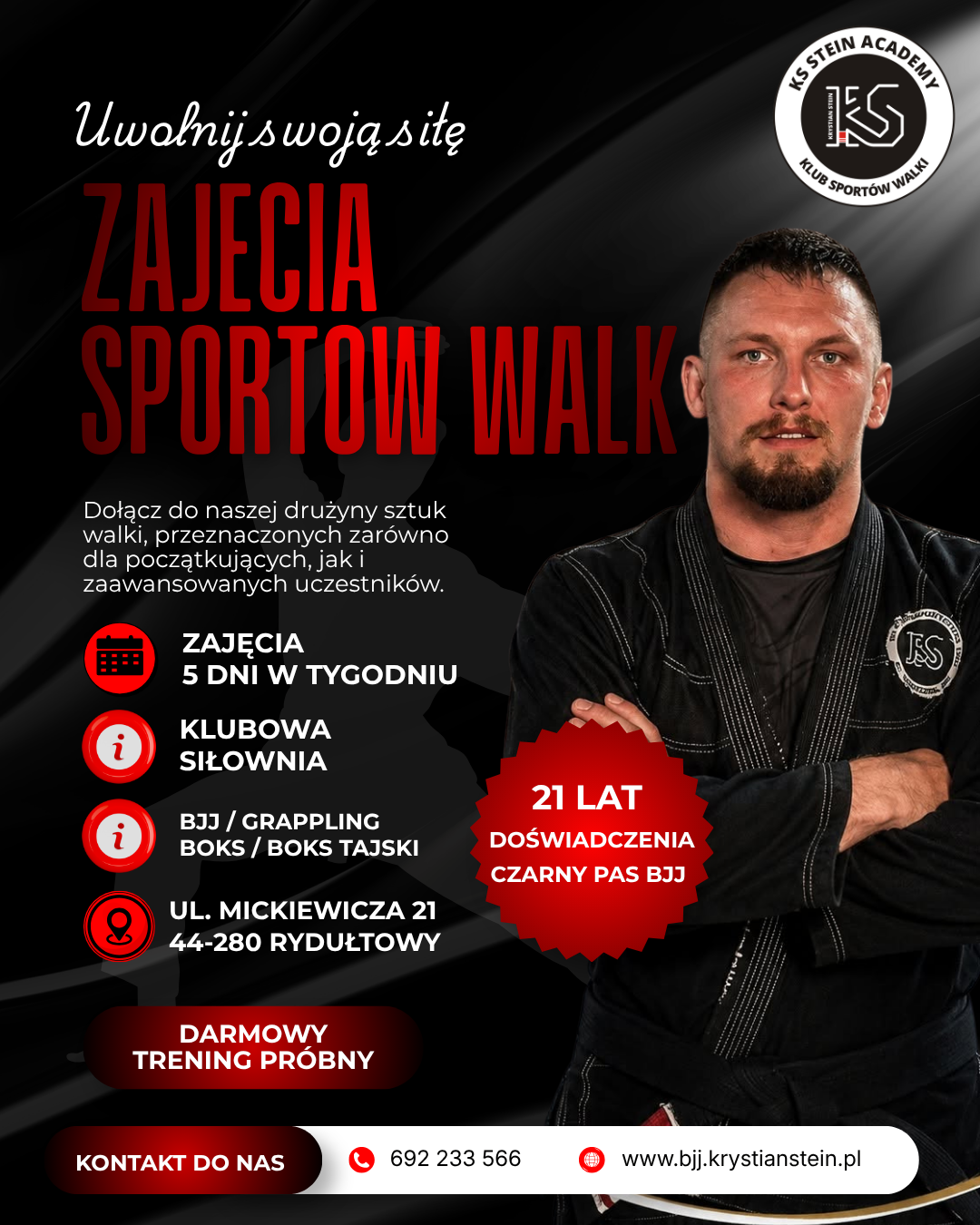 Nabór na zajęcia sportów walk Bjj, boks, boks tajski, mma w Rydułtowach! Klub sportów walk Rydułtowy
